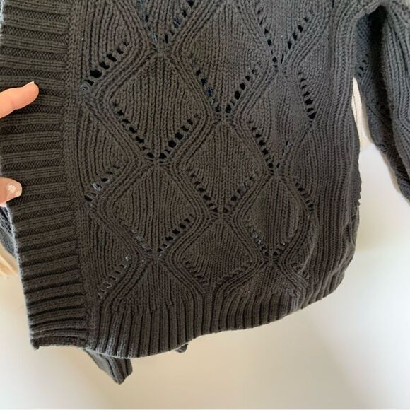 OLD NAVY Women’s Pointelle Knit Open Front Cardigan Panther Grey Size XXL - Picture 4 of 9